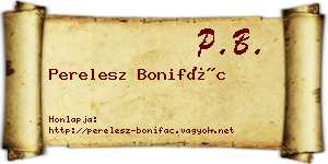 Perelesz Bonifác névjegykártya
